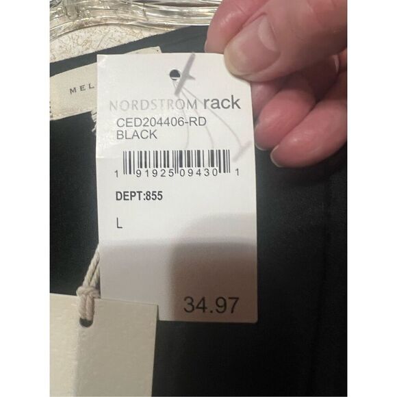 MELLODAY Textured Low V Wrap Black Knit Dress Sz L NWT - Picture 4 of 8